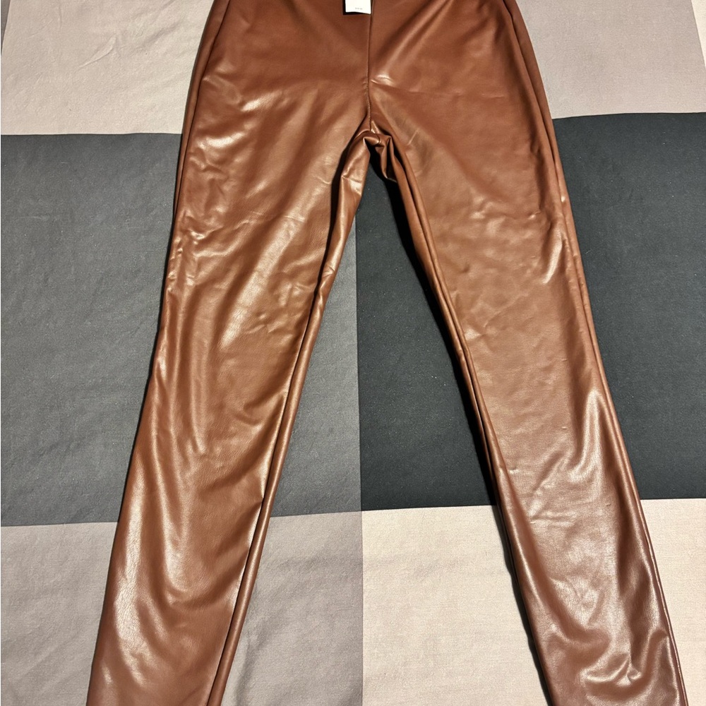 Express Chocolate Faux Leather Pants